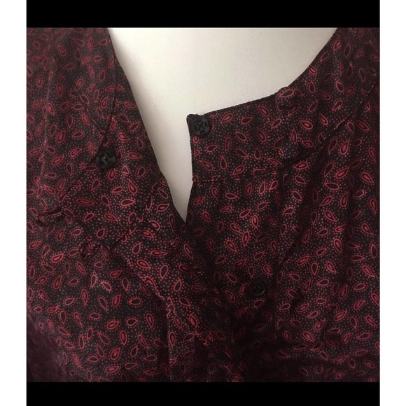 EUC Patterned Vintage VTG "LB" Shimmer Metallic Blouse Top Size 11/12 - Picture 9 of 10